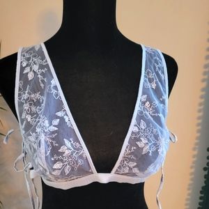Victorias Secret Blue Lace Unlined Bra